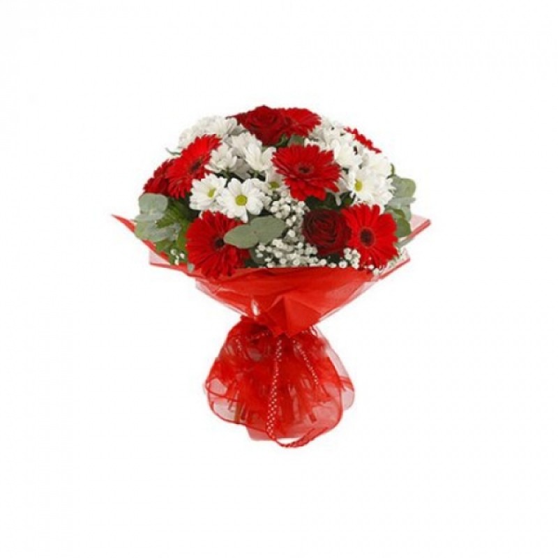 Kırmızı Beyaz El Buketi