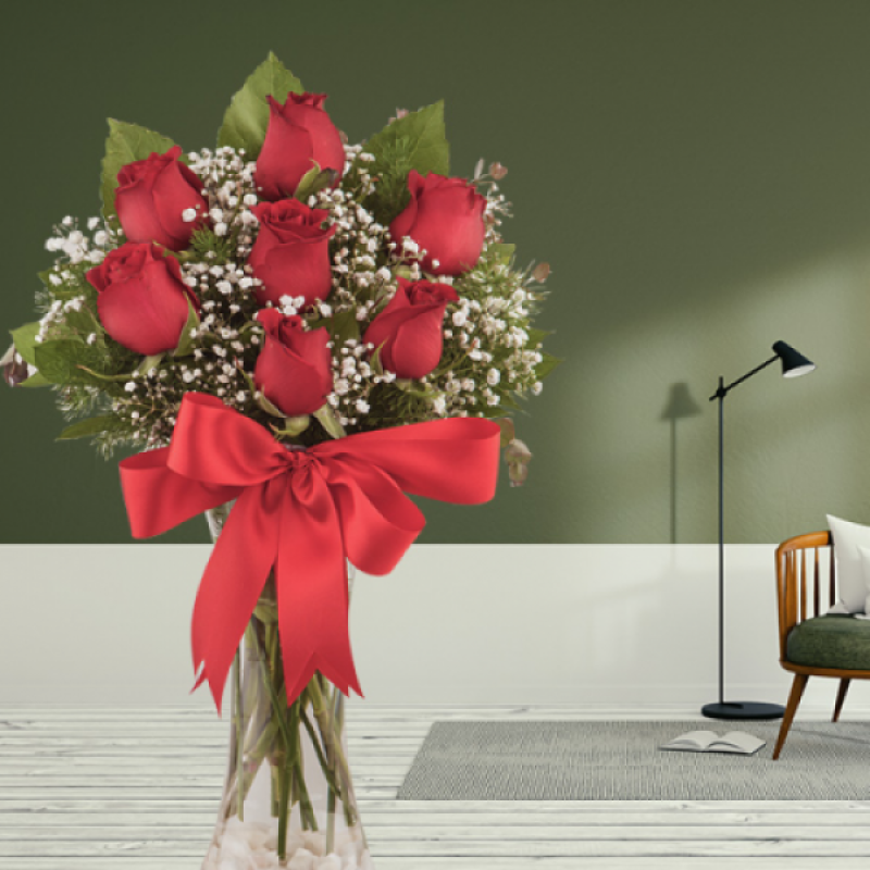 7 Kırmızı Gül Aranjmanı