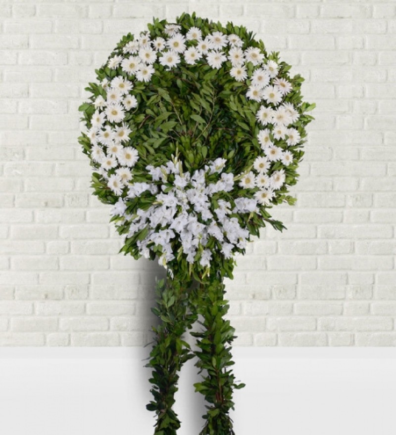 Beyaz Gerbera Cenaze Çelengi